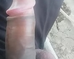 Indian cock masturbating outdoor