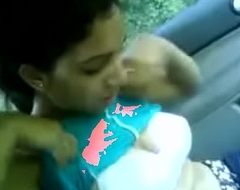 Indian wife showing pair in car