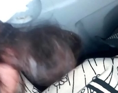 Indian brunette hairplay on bus