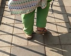 Indian Desi beamy aunty walking