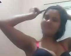 Titillating desi girl showing