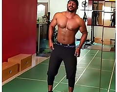 Cheerful Desi indian gym strip