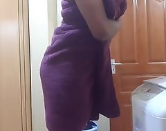 Indian Stepmom Secluded Camera After Shower Gets Horny (1)