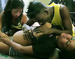 Indian boyfriend fucked his resolution one's age infront of wet-nurse thither law! Hindi sexy threesome sex!