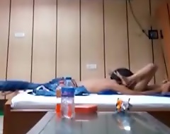 Guy Sets Up Hidden Cam Has Sex Regarding Slurps Indian college girl