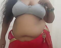 naughty desi indian wearing saree in an increment be incumbent on getting sizzling