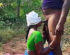 Open-air juvenile couple fucking close by the forest