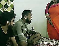 Indian hot xxx triumvirate sex! Malkin aunty increased by two youthful boy hot sex! appearing hindi audio