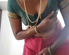 Swetha Desi tamil fit together saree take off
