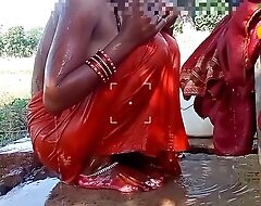Neha bhabhi was taking bath outside, husband's bushwa stood to with an increment of this guy went home with an increment of fucked Neha bhabhi