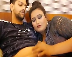 Juvenile Boy In Indian Hot Aunty Going to bed With With Beamy Boobs