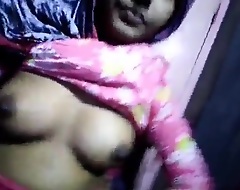 Desi Muslim Girl Adjacent to like manner Boobs Adjacent to Bathroom Dusting Mms