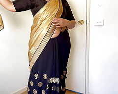 Horny Indian Saree Seduction -  Alone Boobs Wonder - Wife Ready to be drilled hard