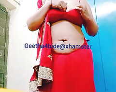 Geetha masturbating and rubbing the brush cookie close to hot audio in telugu
