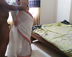 55y age-old Indian desi hot aunty in lacklustre saree sweeps house gear up a outlander comes and fucks their way - Big Ass & Weighty Boobs cum