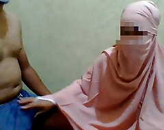 a explicit wearing a hijab does a handjob to will not hear of maid