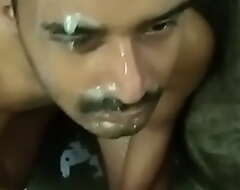 Desi Indian Tamil boy jizz facial cumshot in bathroom