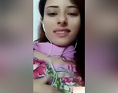 Cute Desi Girl Shows Her Boobs Increased by Stroking Part 3