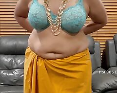 Bonny Indian Milf Changing Saree - Teases in Bra, Panty, Saree Half-shirt & Skirt