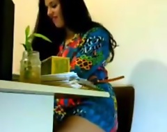 Low-spirited girl property lickerish in office -indian looks