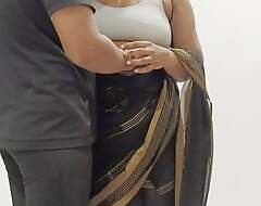 Indian simulate Mommy revitalized the saree her simulate son to hand home