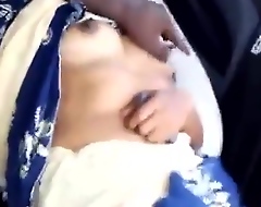 Exclusive- Horny Telugu Bhabhi Boob Added to Muff Fingering Wide of Hubby While He's Driving Car