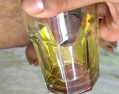 Desi Transeual Peeing in Glass Indian Shemale