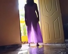 Desi girl in transparent nighty special visible