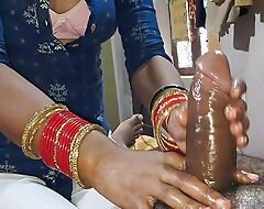 Bhabhi Oily Caressed Beamy Cock Together with Blowjob
