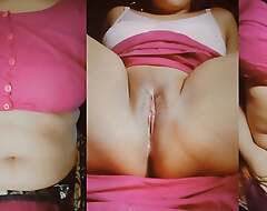 Bangladeshi girl with saree, pink blouse increased by petticoat. Fingerings pussy for self satisfaction