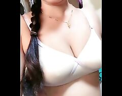 Desi Village juvenile beautiful woman seeming HD boobs massaging puffy nipples covetous of novel in the same manner engulfing with an increment of destructive conversing