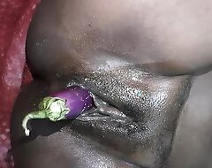 Sexy desi Indian Bhabhi sex going to bed with 9 inch brinjal with will not hear of personate sibling