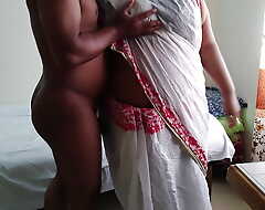 While Rajasthani Plumper Naked grandma is showering & wearing saree blouse The Grandson Gets Hot & Fuck - Huge Cumsot on Bed