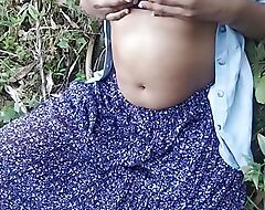 Open-air Indian Girl Masturbating close to a Woods