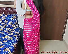 Cuckold husband records his beautiful wife Jaanvi in pink saree having pleasure and obtaining fucked by her lucky fan (Part-1)