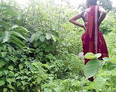 Indian desi village young married couple couldn't t attempt fun at home so had full fun on rub-down the jungle.